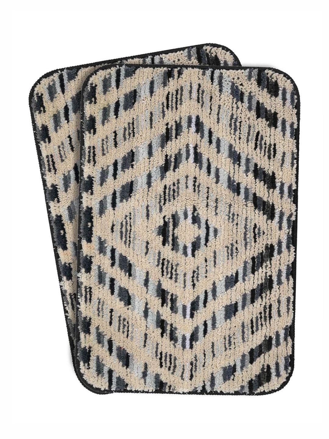 Saral Home 2Pcs Beige & Grey Printed Anti-Skid Water-Absorbing Bath Rugs-picture-43