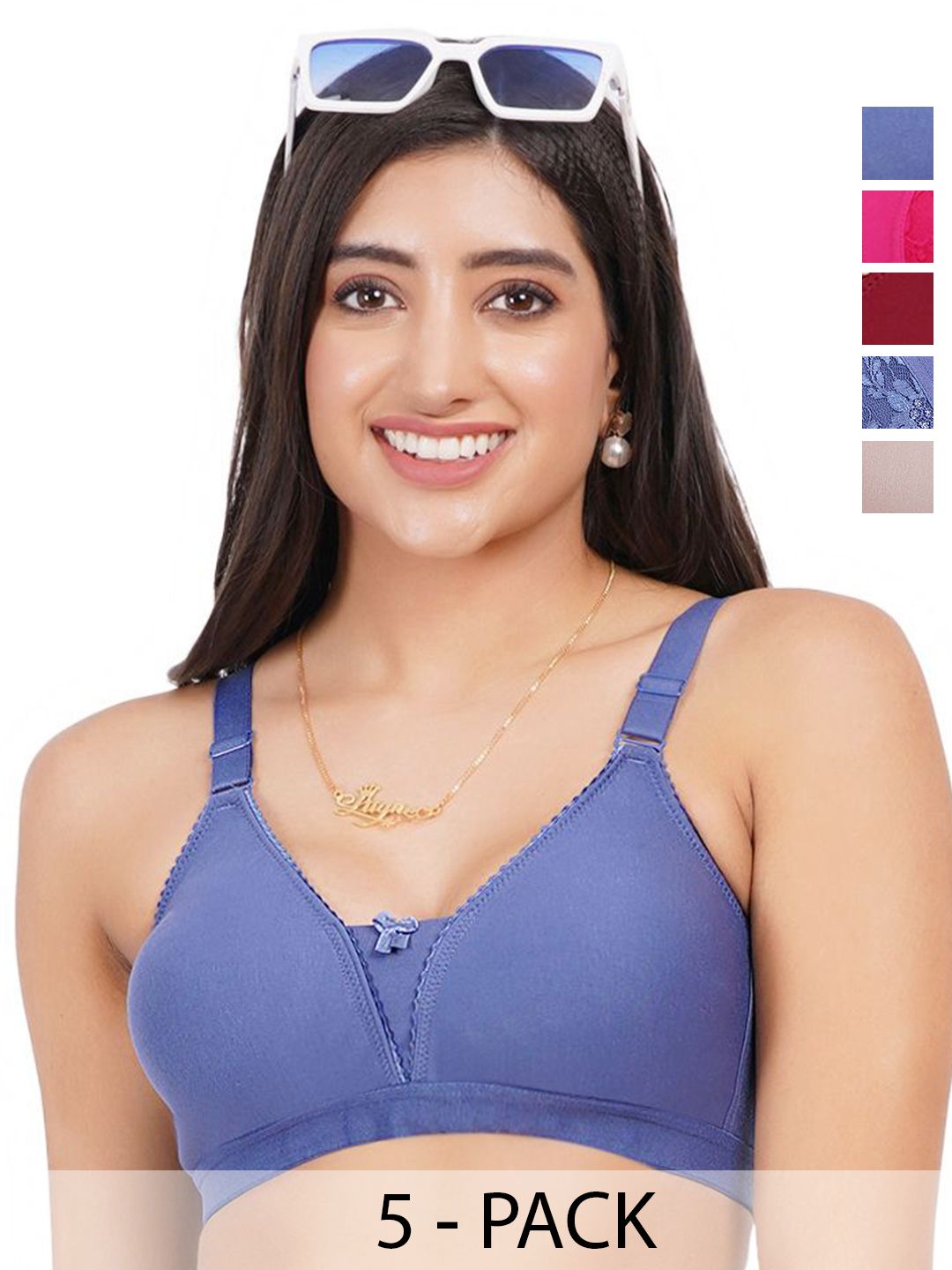 Liigne Pack Of 6 Floral Printed Full Coverage Lightly Padded Non-Wired Bra-picture-27