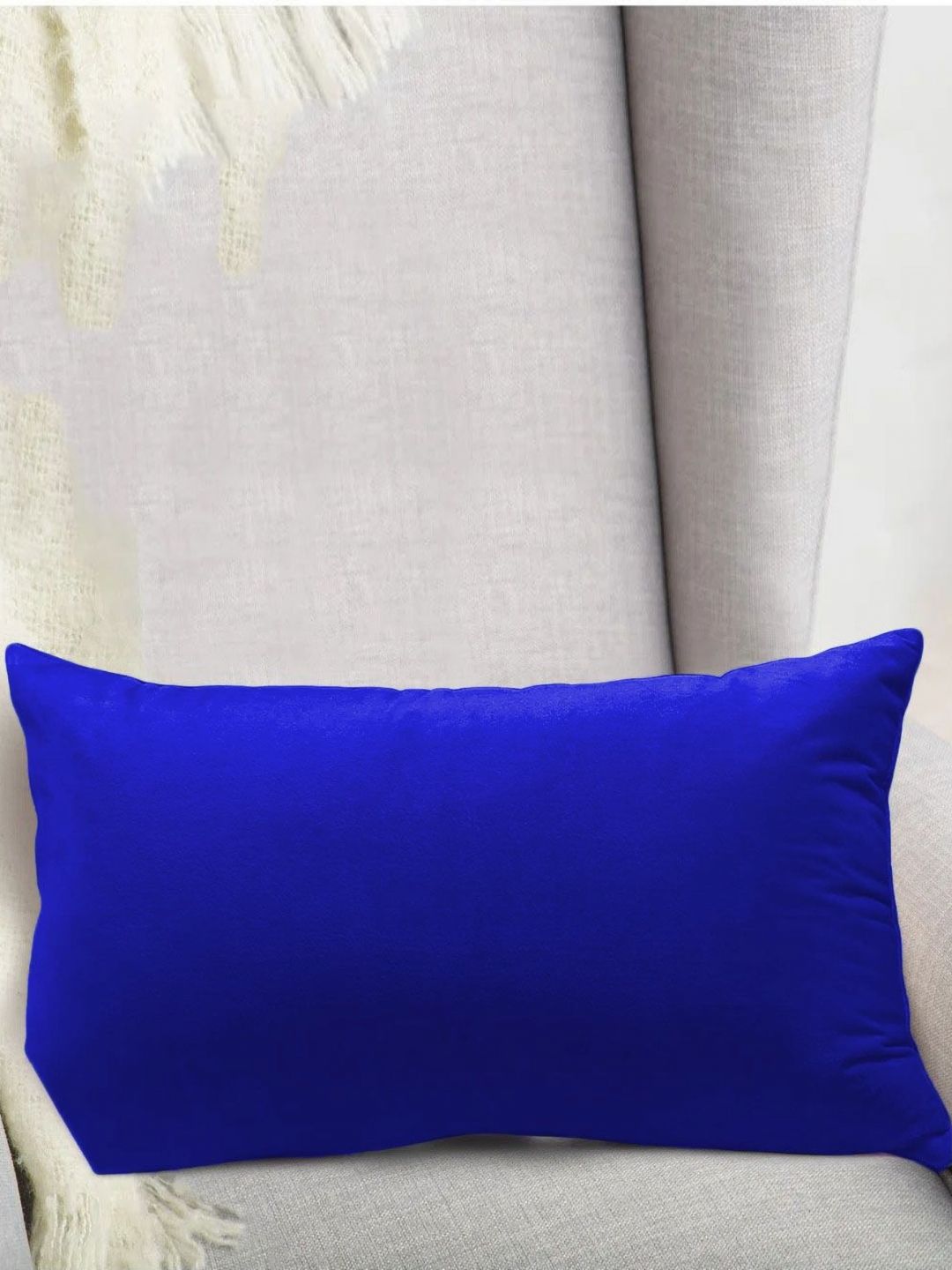 DADDY COOL Blue Fibre Filled Faux Velvet Ultra Soft Sleep Pillow-image-34