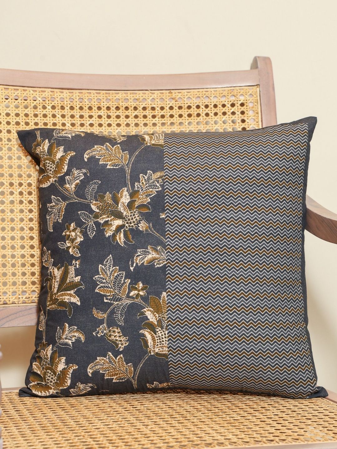 sangria Myntra Elegant Homes Vintage Twilight Grey & Gold Toned Square Cushion Covers-picture-55