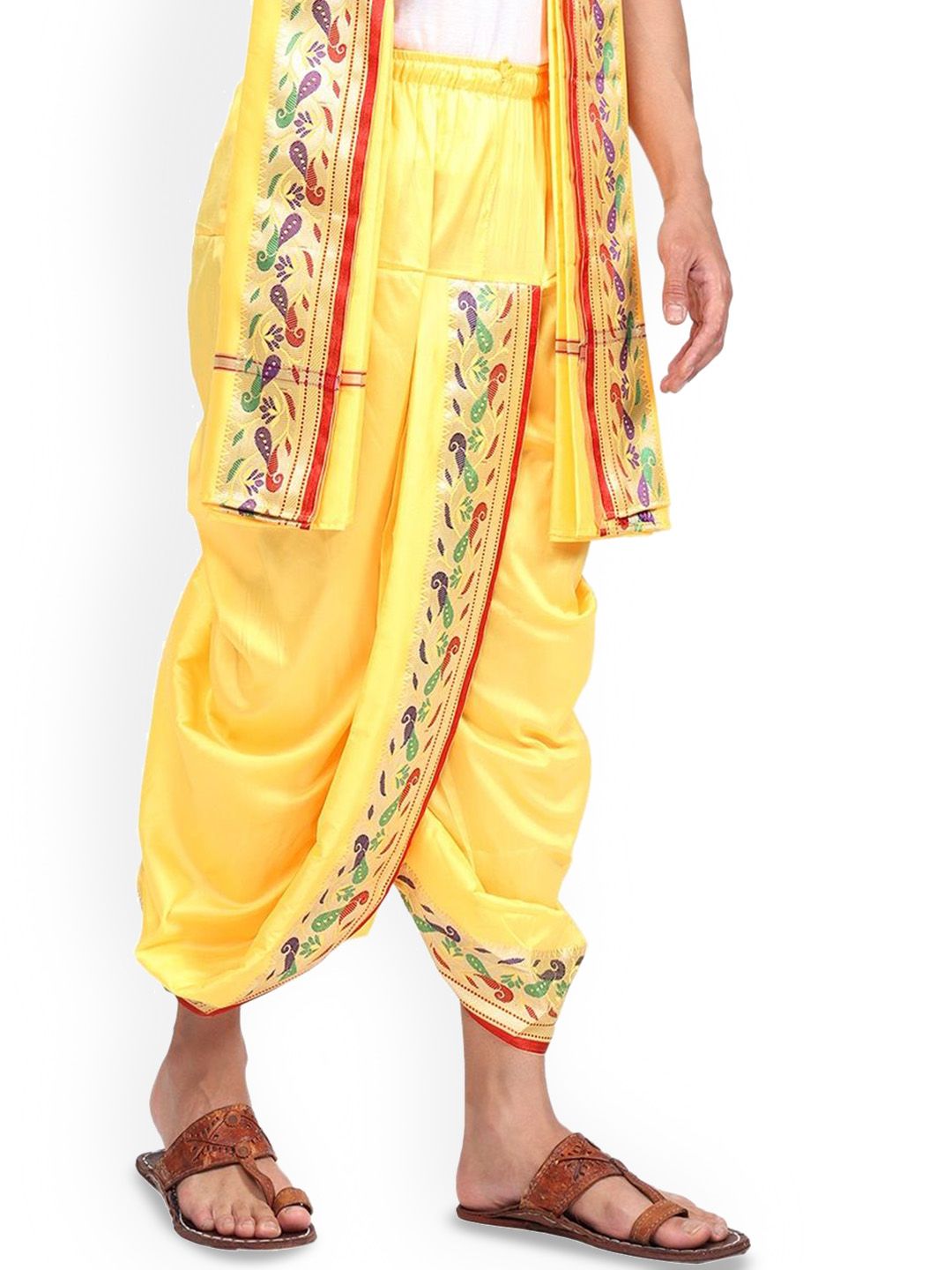 rameshwaram fabrics RAMESHWARAM FABRICSPila - Dhoti Pant with Stole Set-picture-42