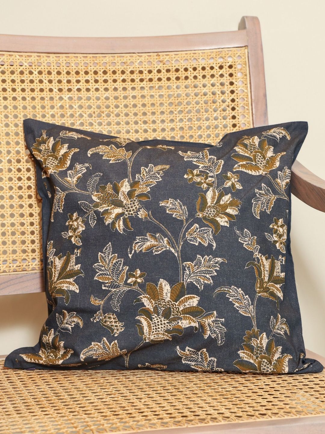 sangria Myntra Elegant Homes Vintage Twilight Grey & Gold Printed Cotton Square Cushion Covers-picture-19