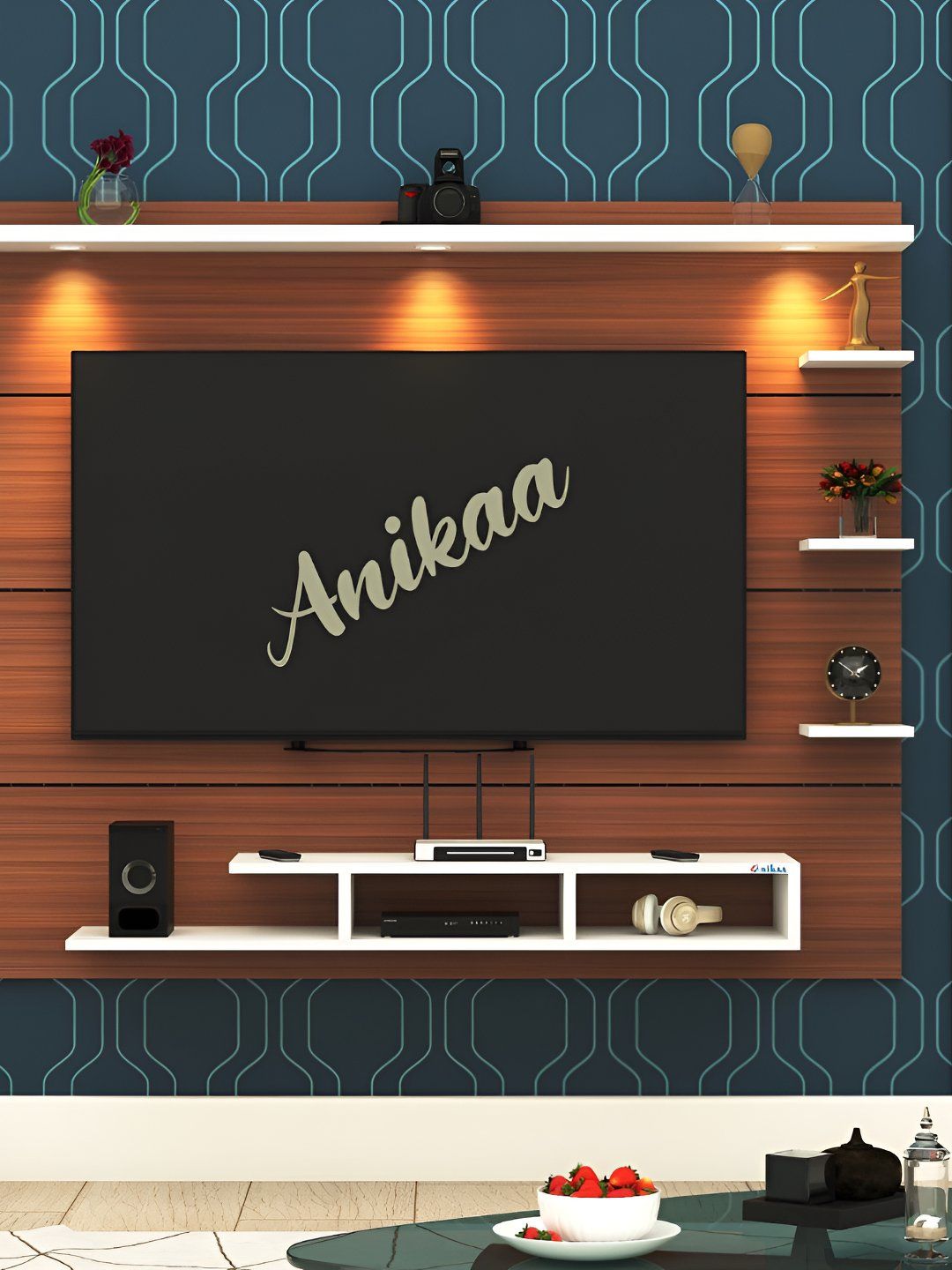 ANIKAA Brown Wooden Study & Durable TV Entertainment Unit