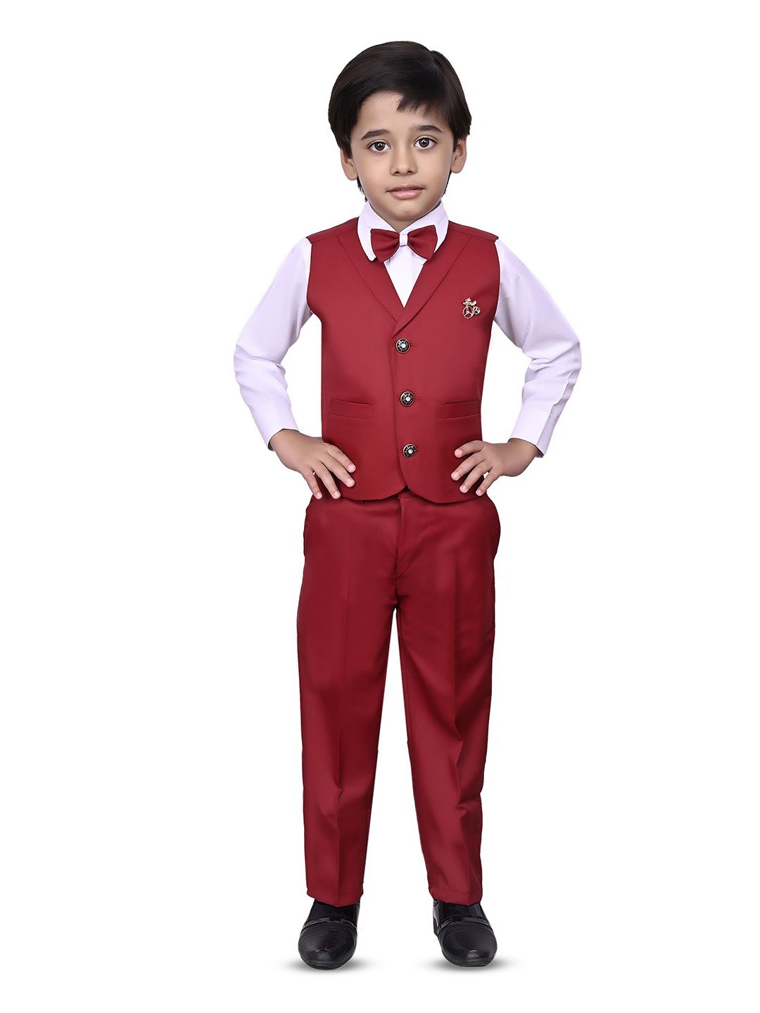 VALUE CREATION Boys Waistcoat Shirt & Trousers 3-Piece Suit-image-45