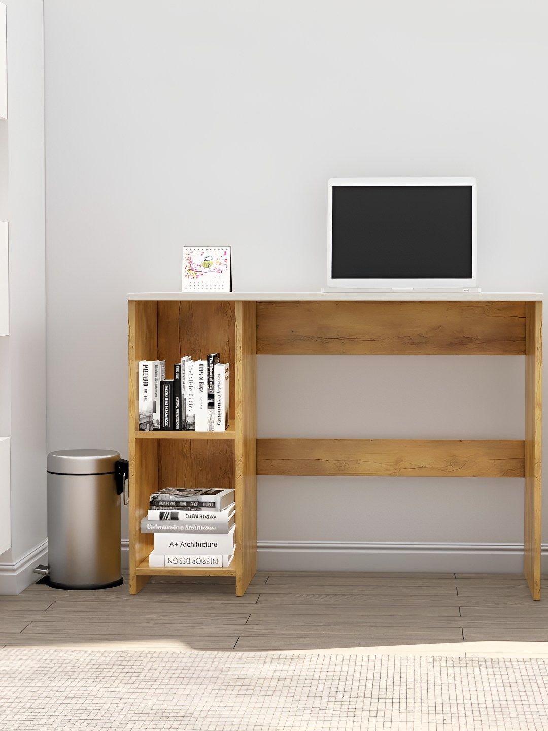 HEXA RED Brown Engineered Wood Study Table For Work From Home Students & Computer Table-picture-51