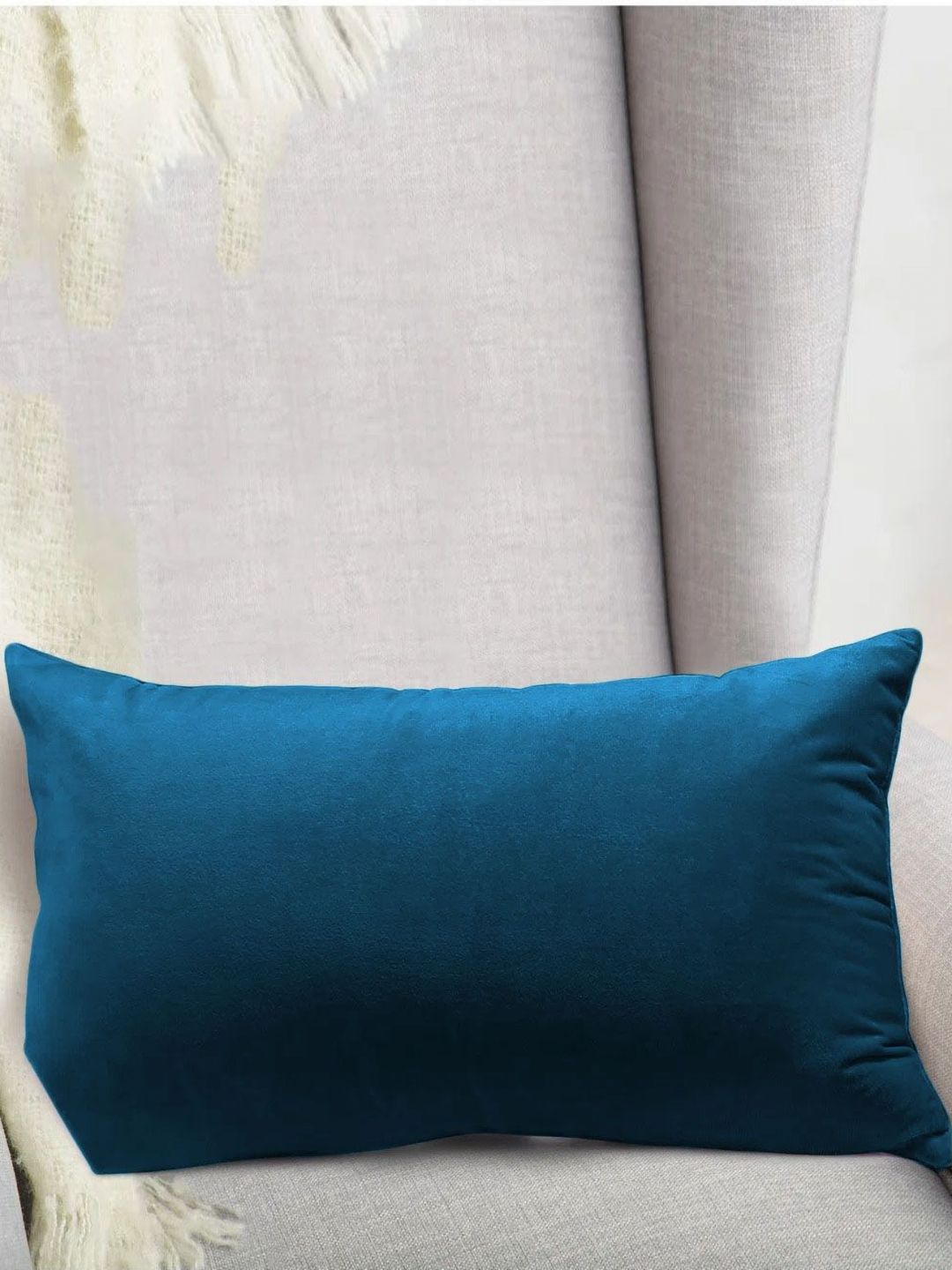 DADDY COOL Sea Green Fibre Filled Faux Velvet Ultra Soft Sleep Pillow-image-46