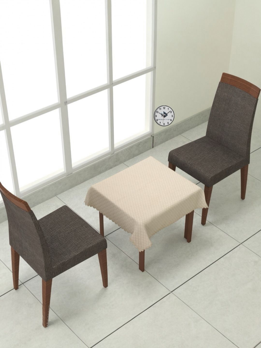 BIGGER FISH Cream-Coloured 2-Seater Table Cover-image-26