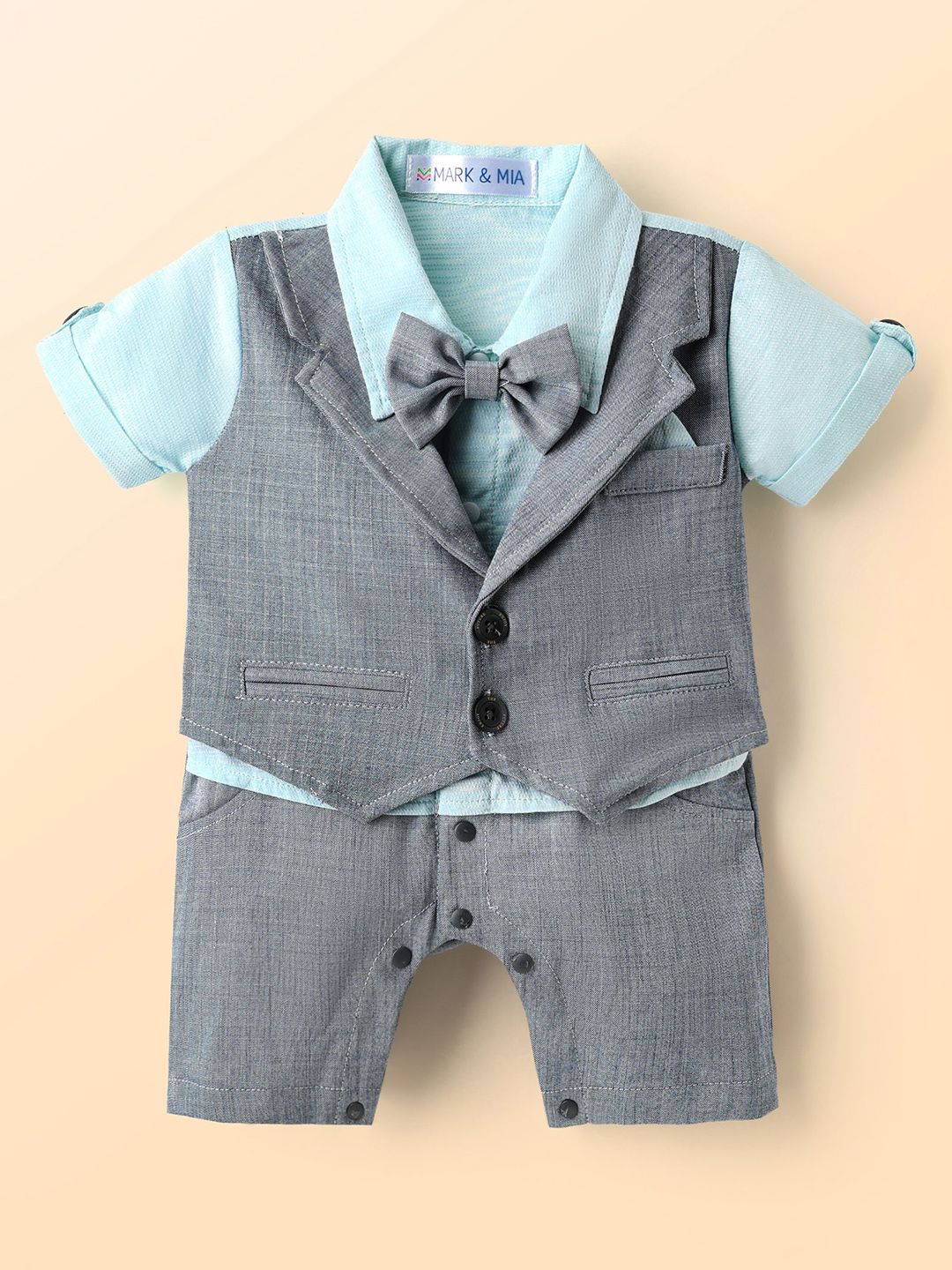 Mark & Mia Infant Boys Romper With Bow-picture-22