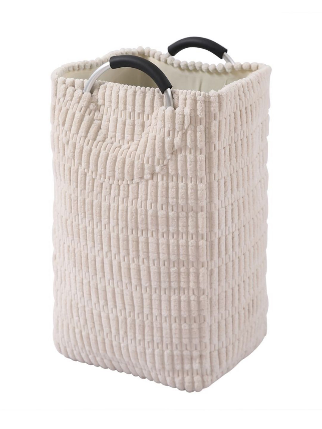HOKIPO Cream-Colored Textured Folding & Collapsible Laundry Bag-picture-33