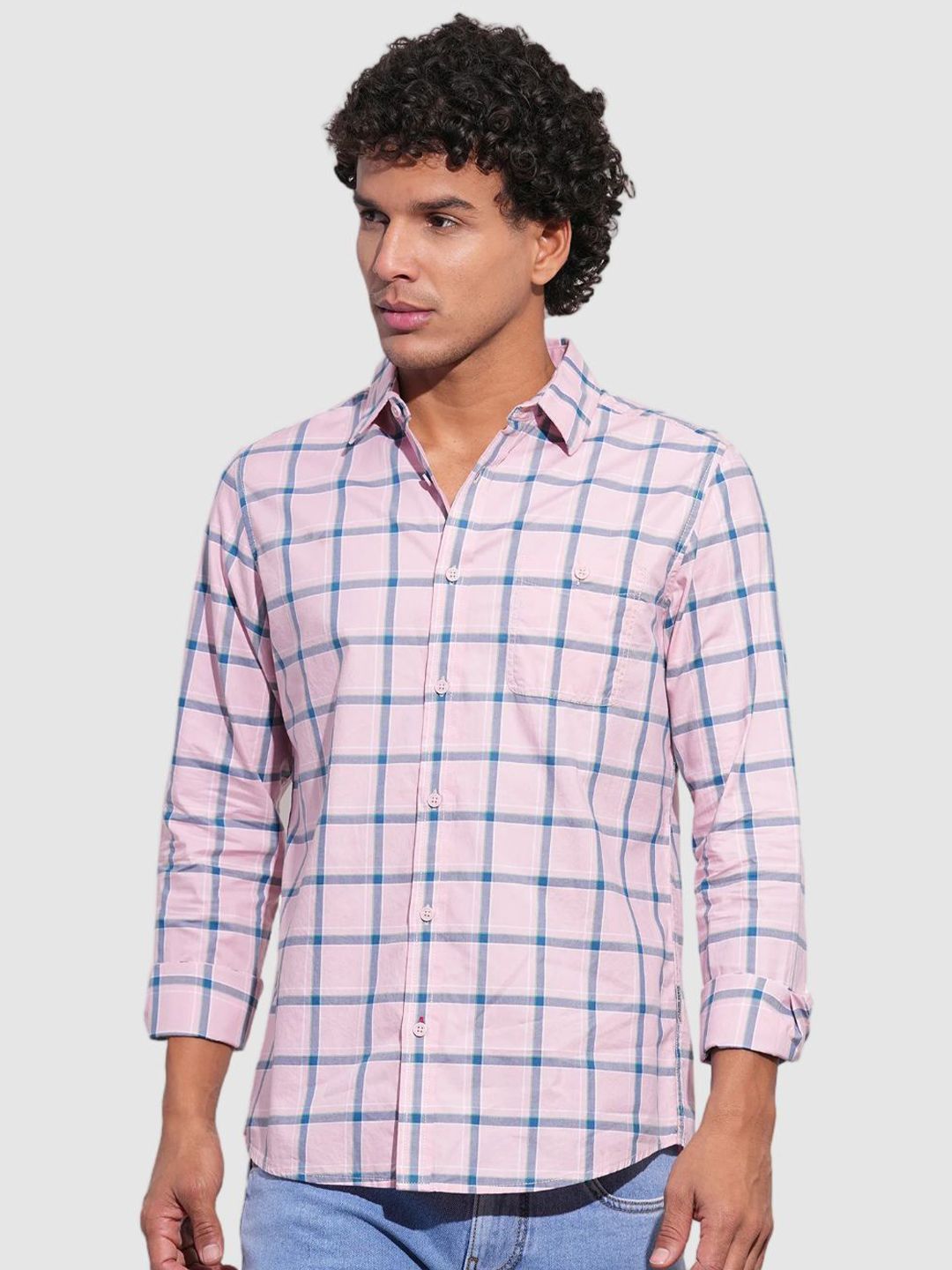 Being Human Men Classic Slim Fit Opaque Checked Casual Shirt-picture-14