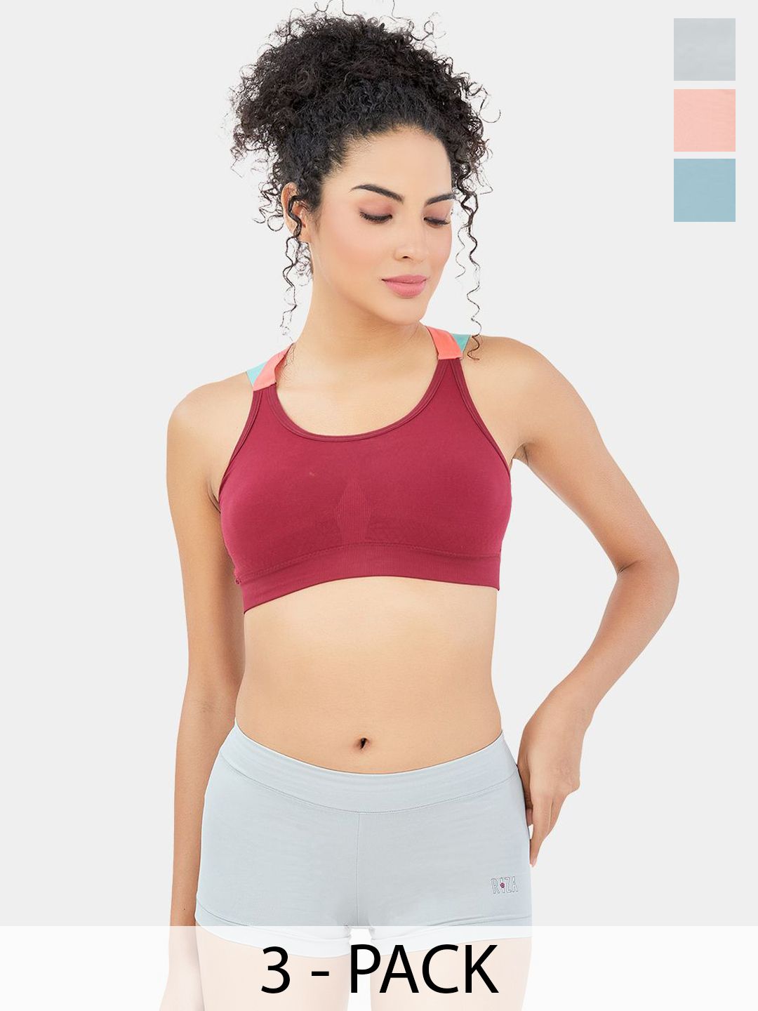 Trylo Pack Of 3Cotton Mid-Rise BoyShort Briefs RIZA MISTY G-LEG PANTY-ASSORTED COLOURS-2XL-picture-19