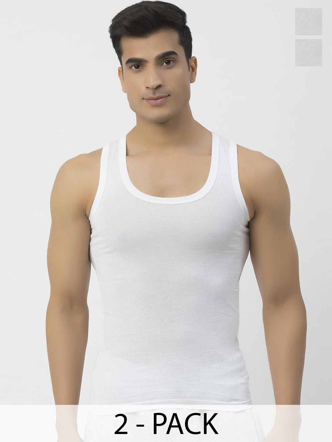 John Players Pack of 2Cotton Scoop Neck Innerwear Vests-picture-21