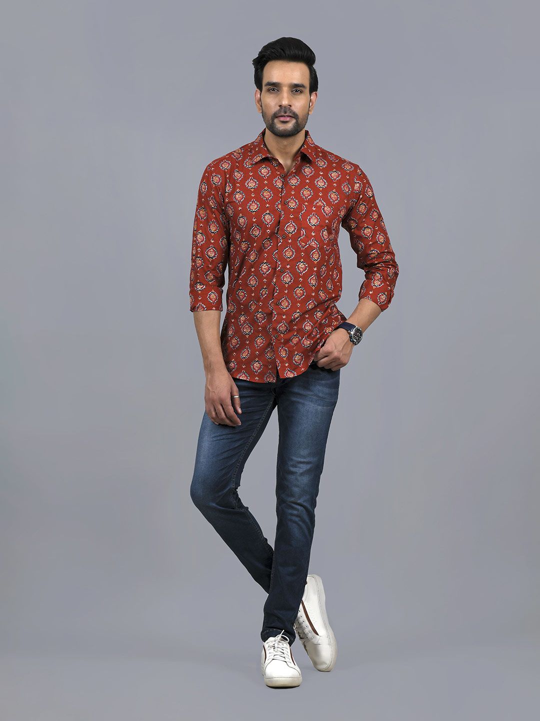 Moda Rapido Men Comfort Opaque Printed Casual Shirt-picture-16