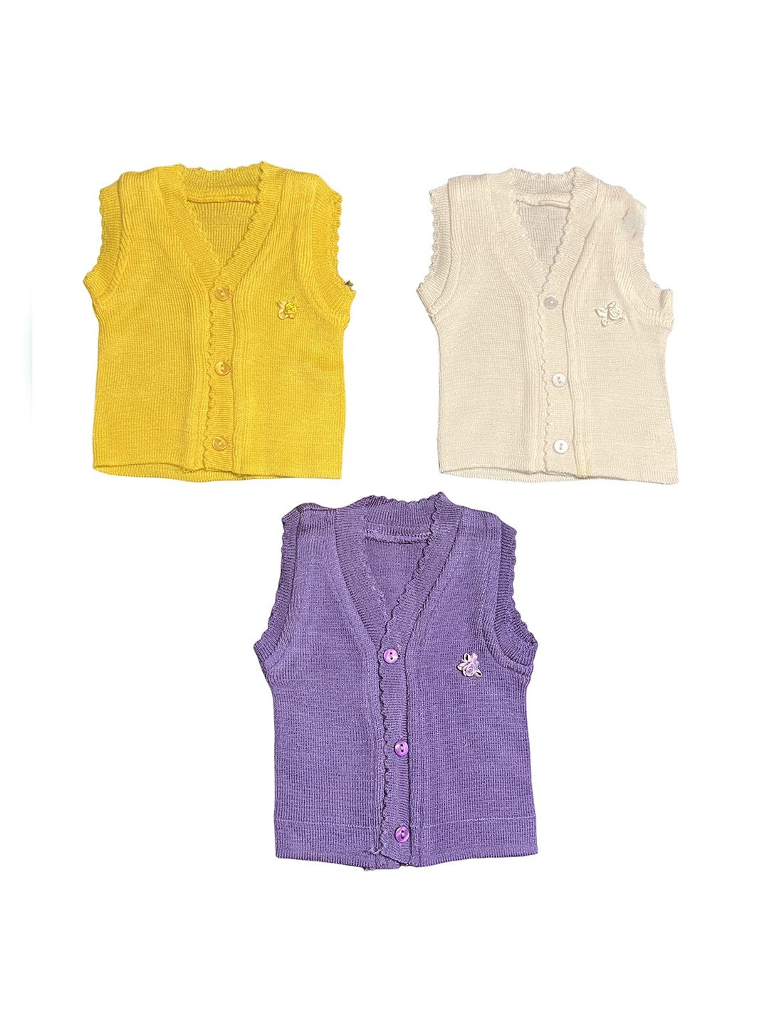Fareto Kids Unisex Pack Of 3 V-Neck Cotton Cardigan-picture-13