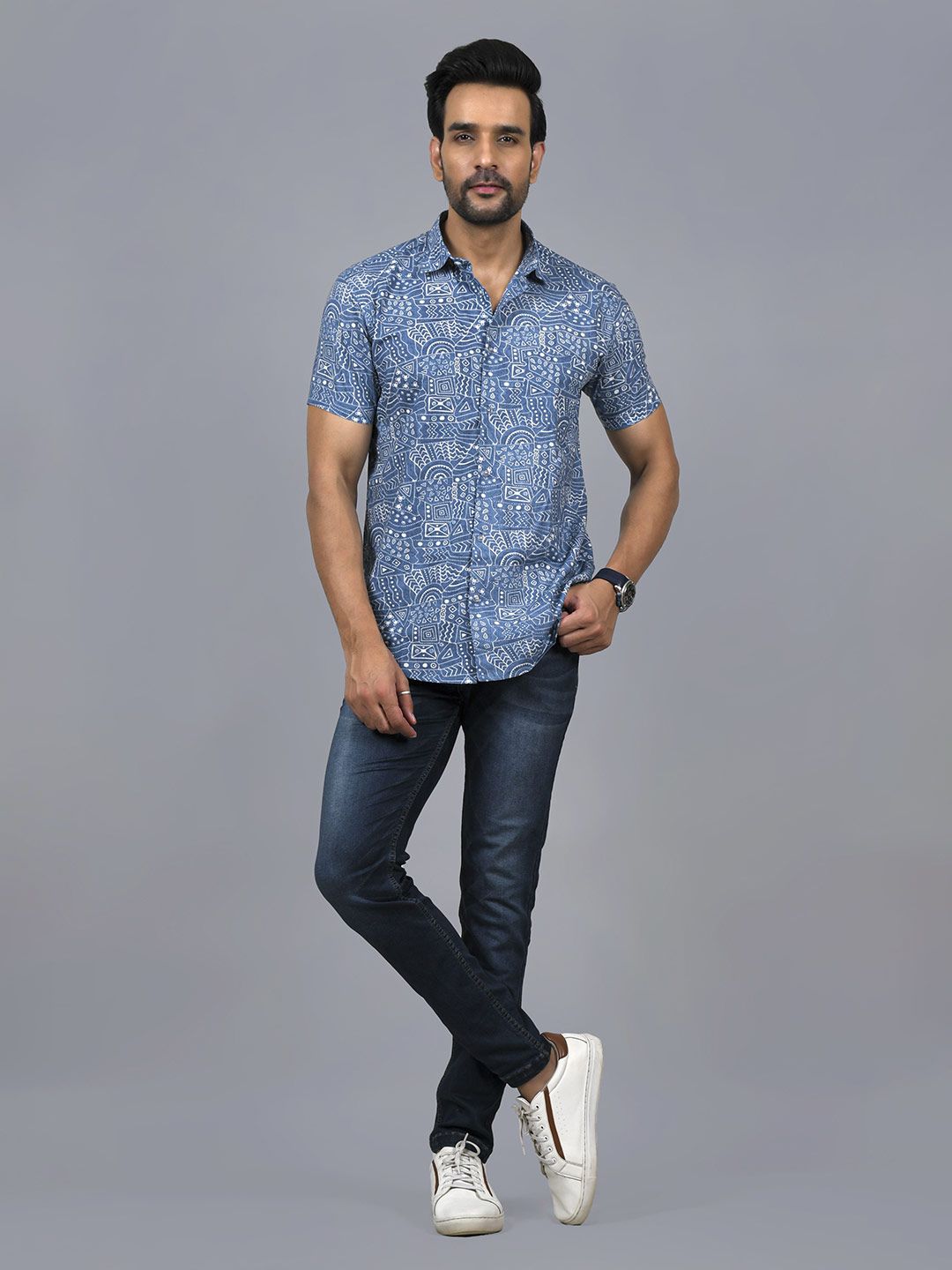 Moda Rapido Men Comfort Opaque Printed Casual Shirt-picture-28