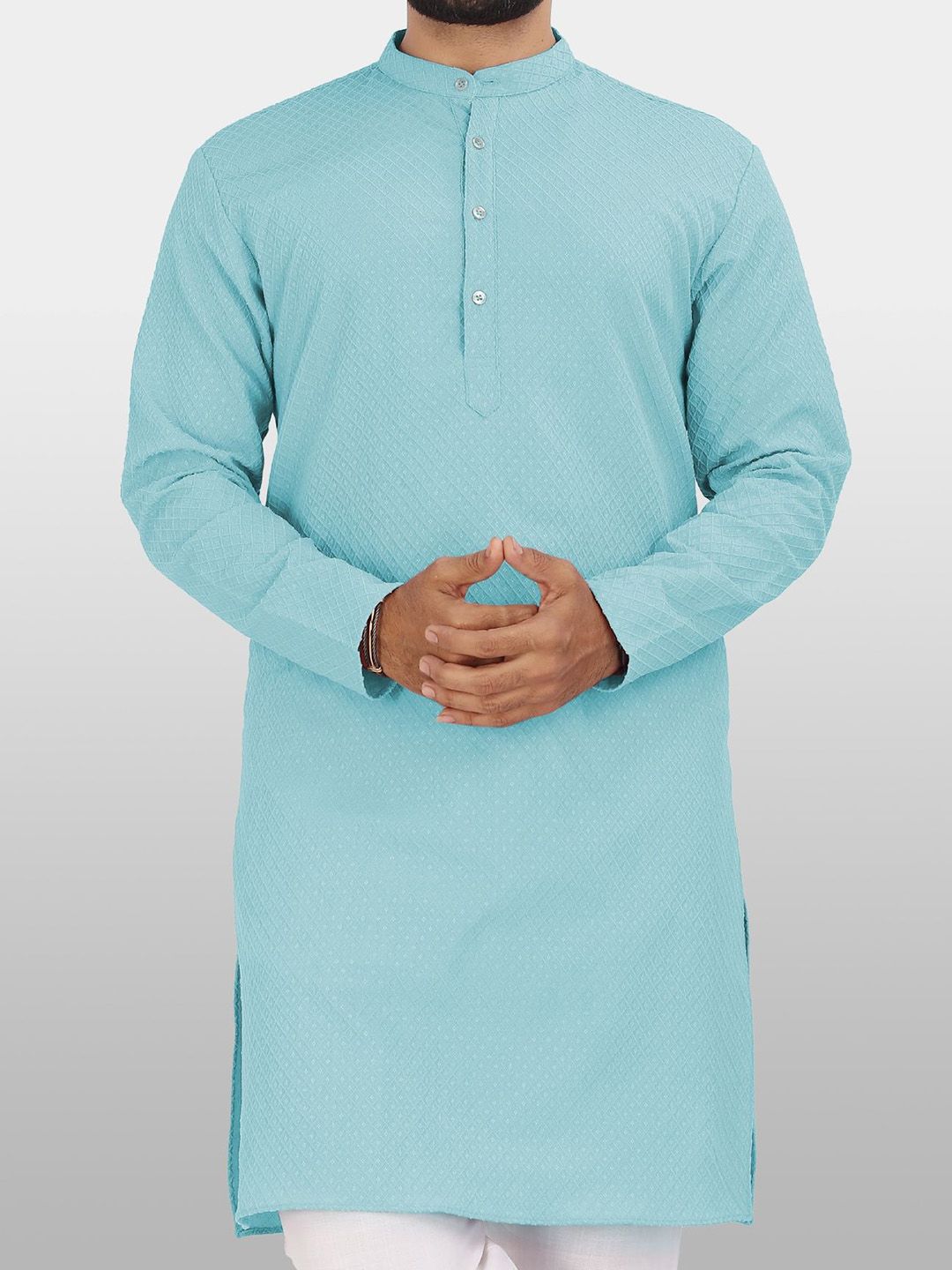 VeBNoR Men Thread Work Dobby Kurta-picture-13