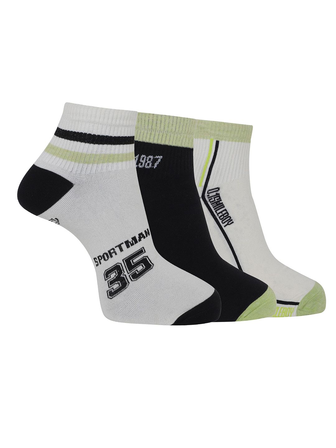 Dollar Men Pack Of 3 Patterned Ankle Length Socks-picture-35