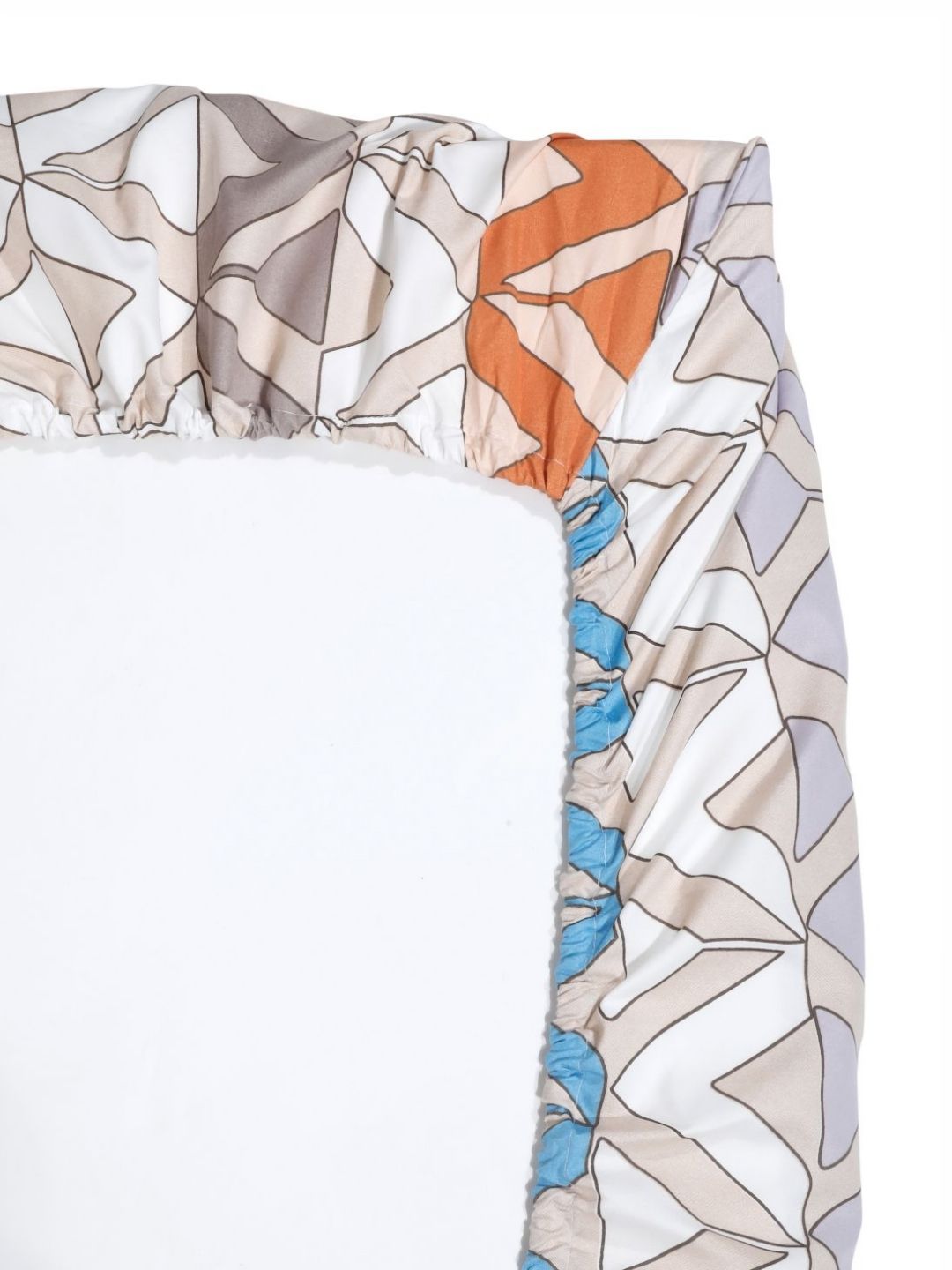 Myntra Elegant Homes Peach & White Geometric Printed 300 TC King Bedsheet Set 2.5m X 2.5m-picture-32