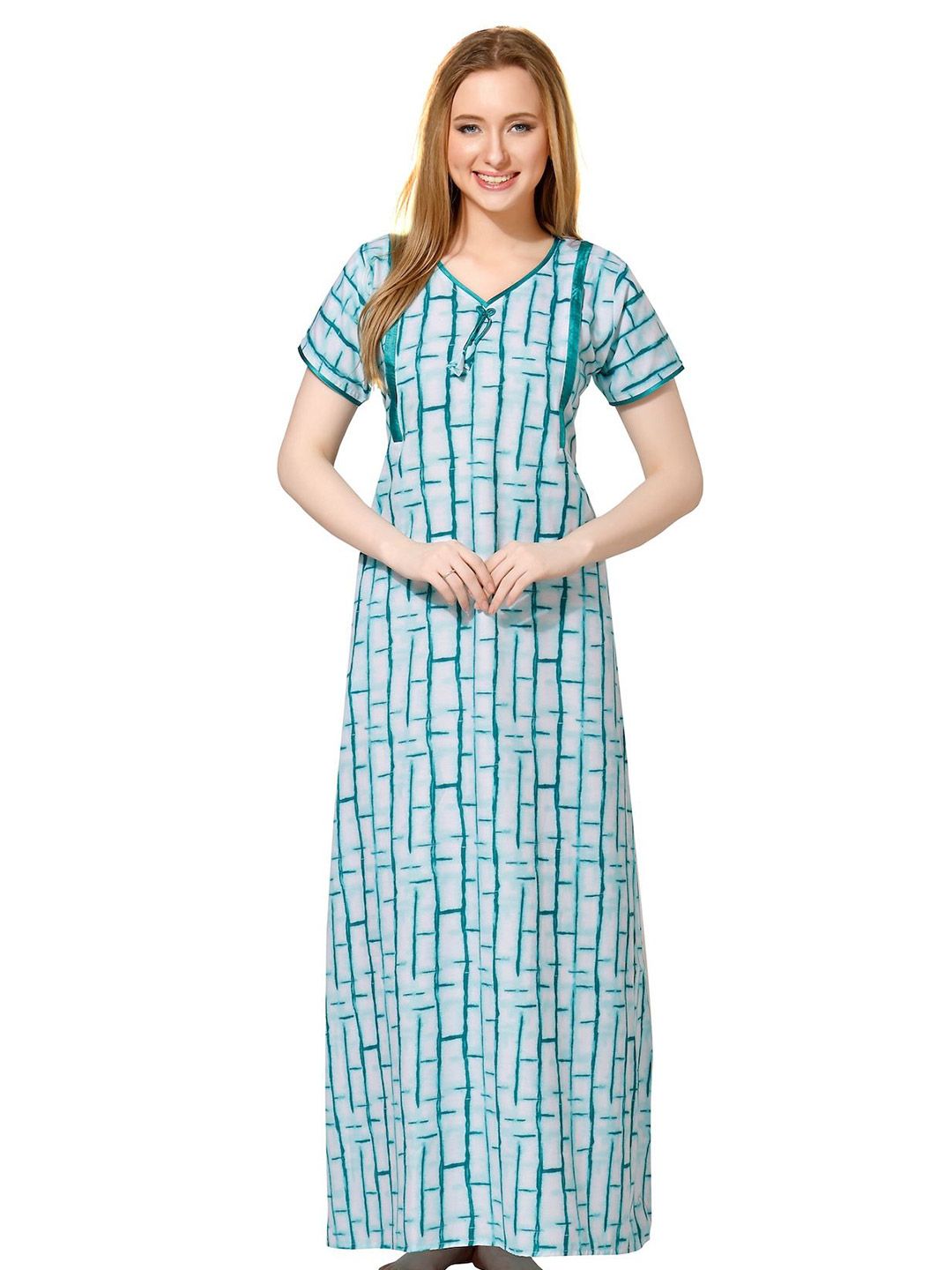 Piu Women Printed Maternity Maxi Nightdress-picture-20