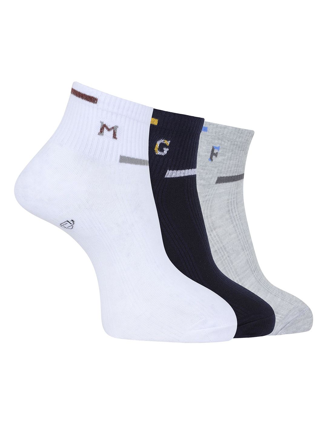 Dollar Men Pack Of 3 Striped Ankle Length Socks-picture-31