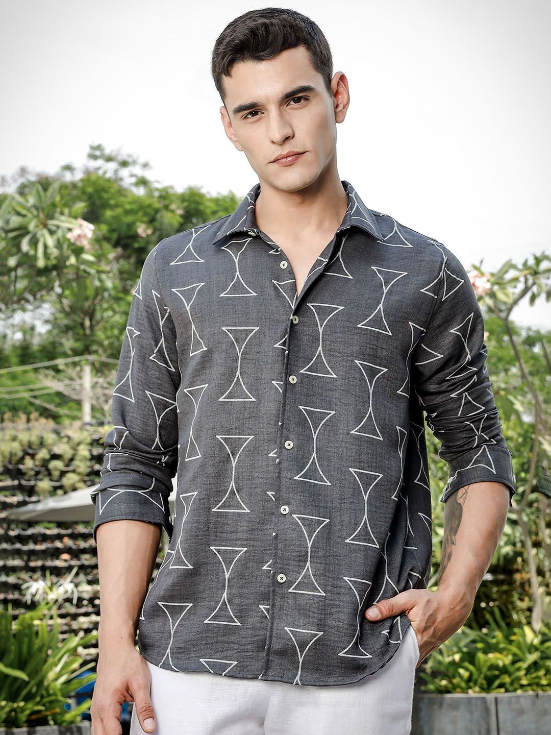 Thomas Scott Men Smart Slim Fit Opaque Printed Casual Shirt-picture-32