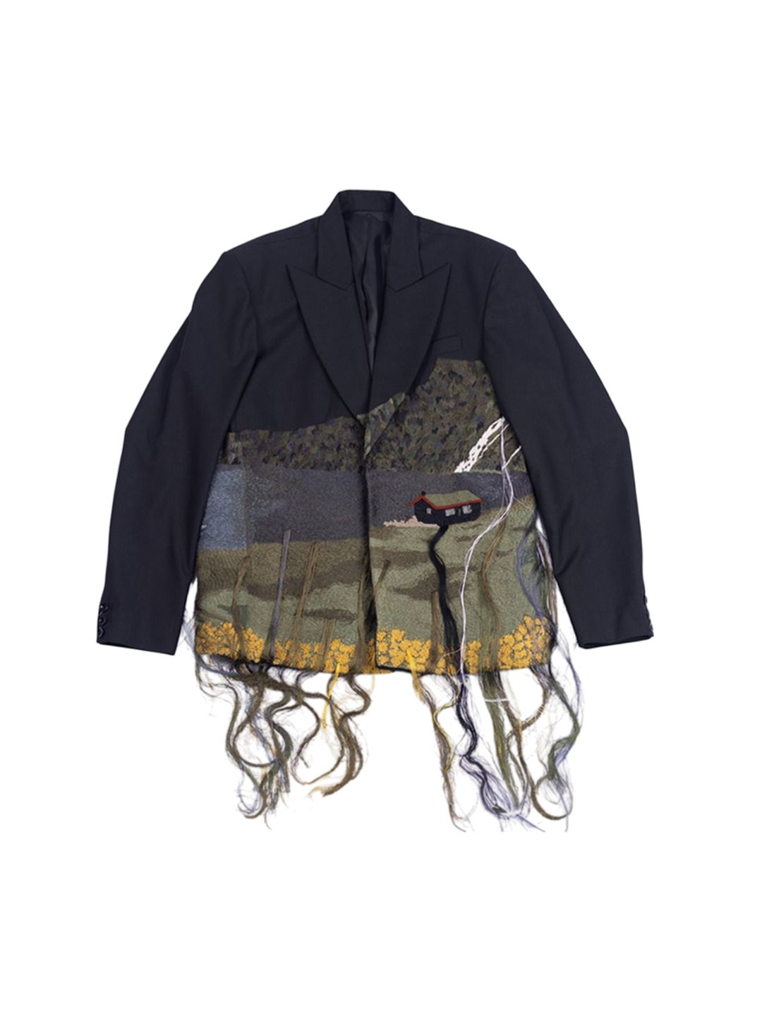 HUEMN Scandinavian House Embroidery Oversized Blazer-picture-20