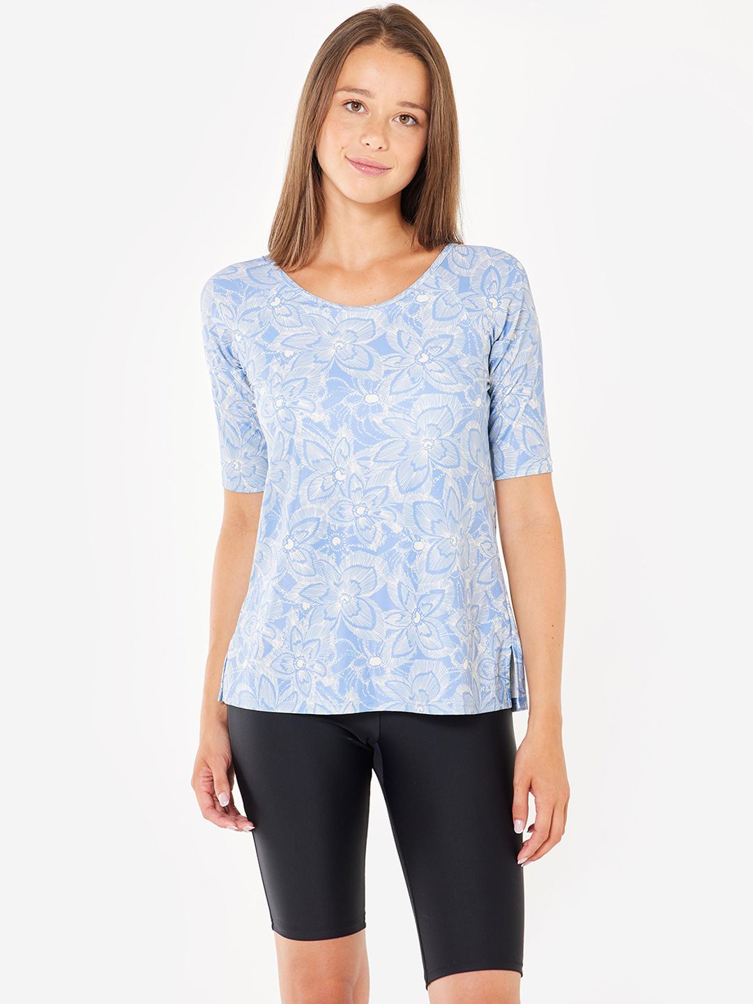 Nabaiji By Decathlon Floral Printed Round Neck Swim Set-image-35