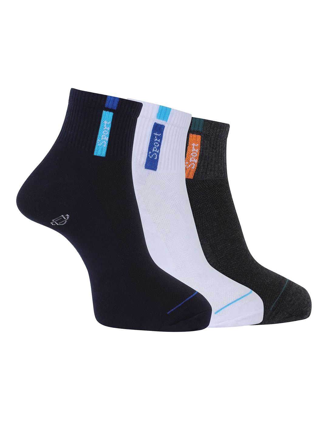 Dollar Men Pack Of 3 Striped Ankle Length Socks-picture-32