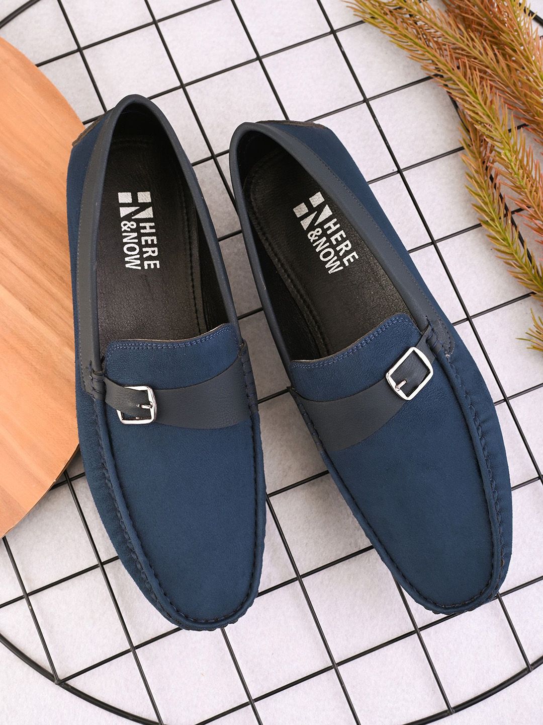 HERE&NOW Men Colourblocked Slip-On Lightweight Loafers-image-11
