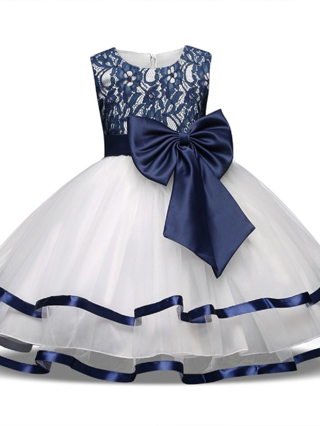 Wow Princess Girls Floral Net Sleeveless Maxi Gown Dress With Bow Details-picture-30