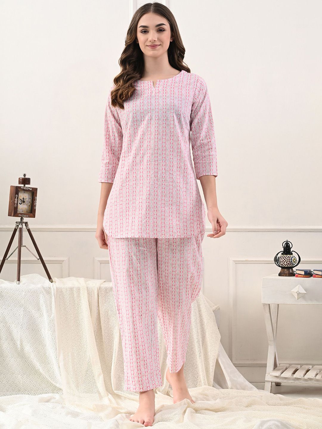 Dreambe Women Pure Cotton Night suit-picture-30