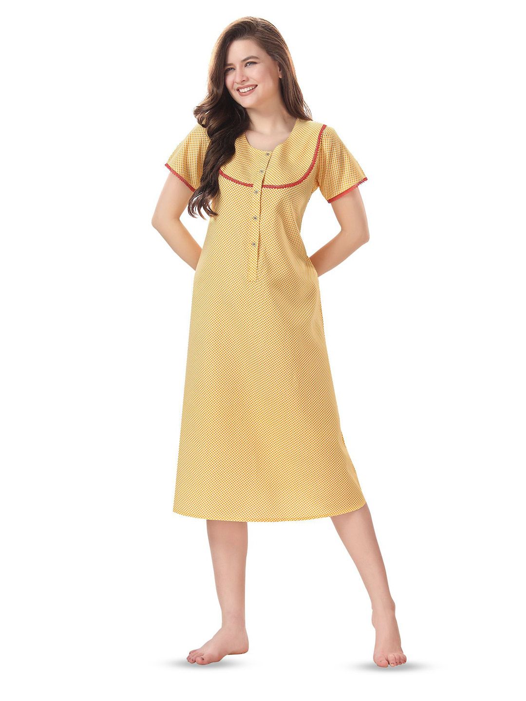 Piu Women Polka Dots Printed Maternity Nightdress-picture-25