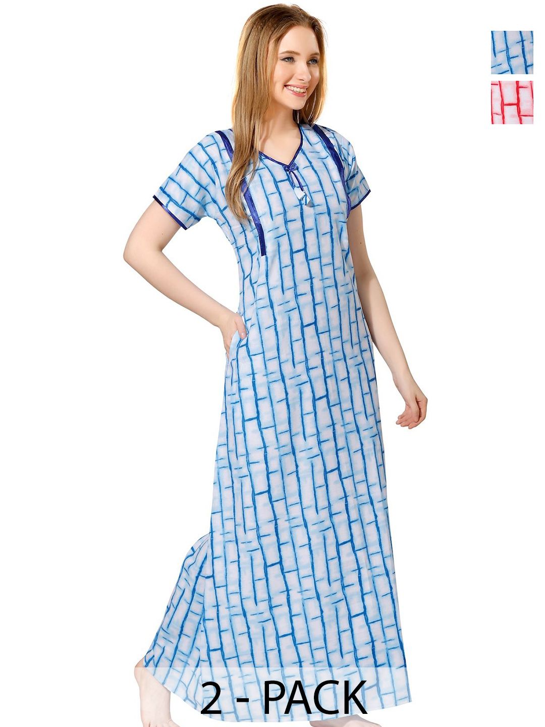 Piu Women Pack of 2 Maternity Maxi Nightdress-picture-23