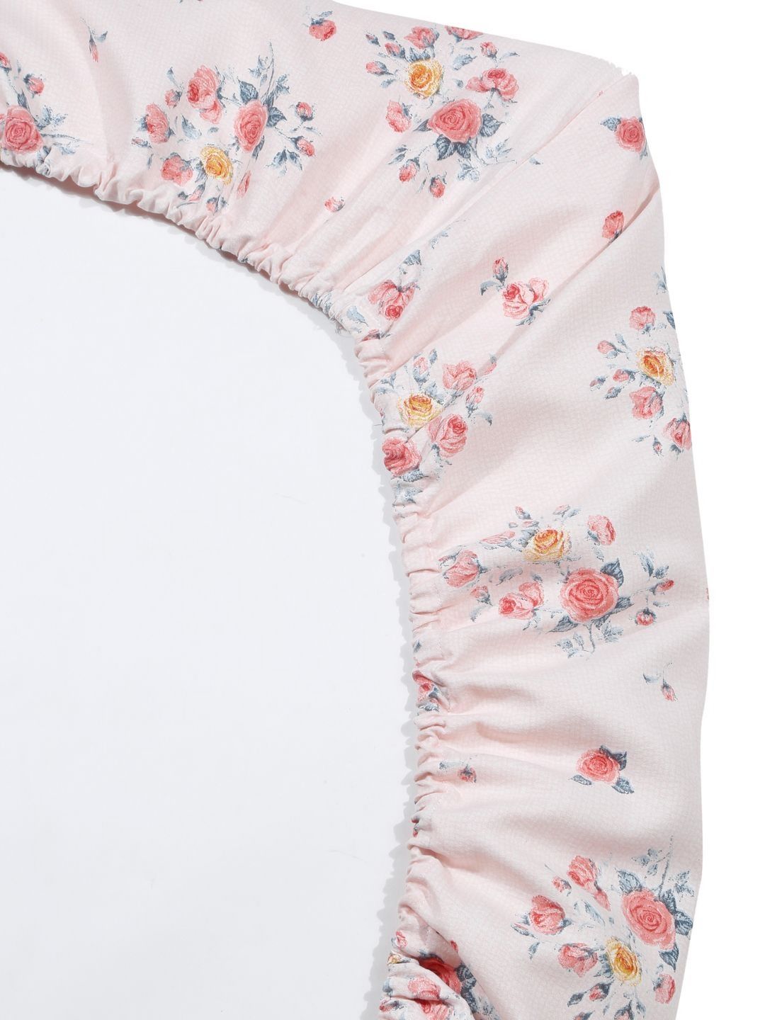 Myntra Elegant Homes Pink & Grey Floral Printed 300 TC King Bedsheet Set 2.5 m x 2.25 m-picture-35