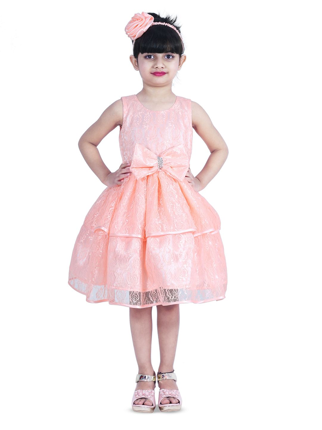 Wow Princess Floral Lace A-Line Round Neck Dress-picture-27