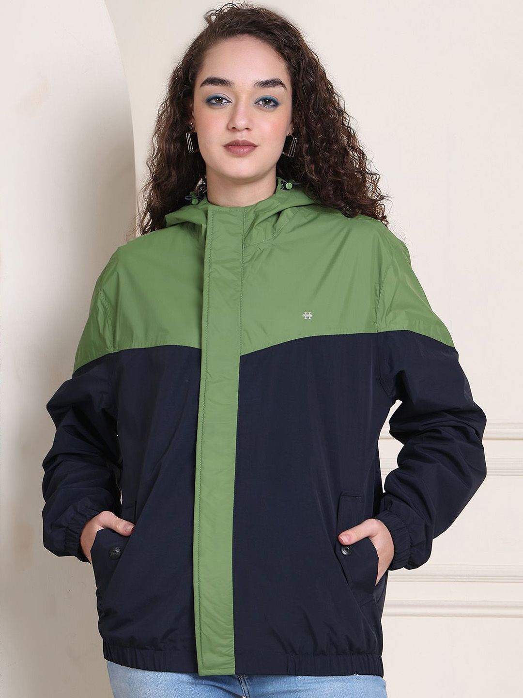 HOUSE OF VEDAS Color Blocked Waterproof Hooded Rain Jacket-picture-24