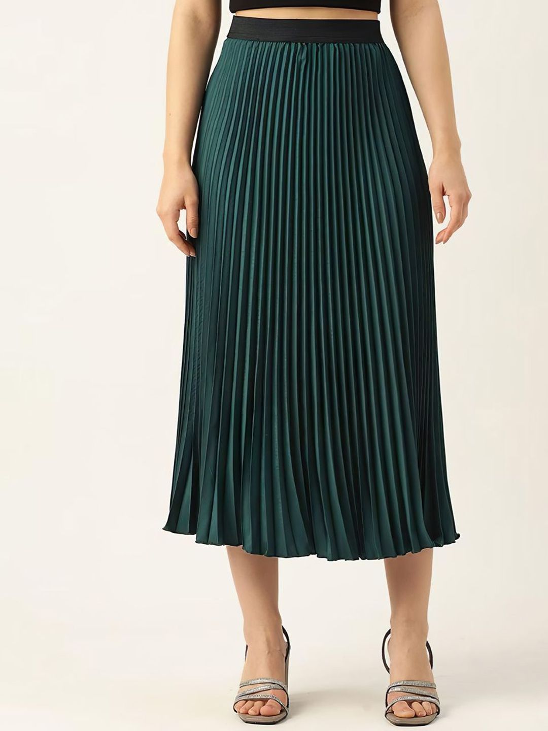 ZWERLON Pleated A-Line Midi Skirt-picture-18
