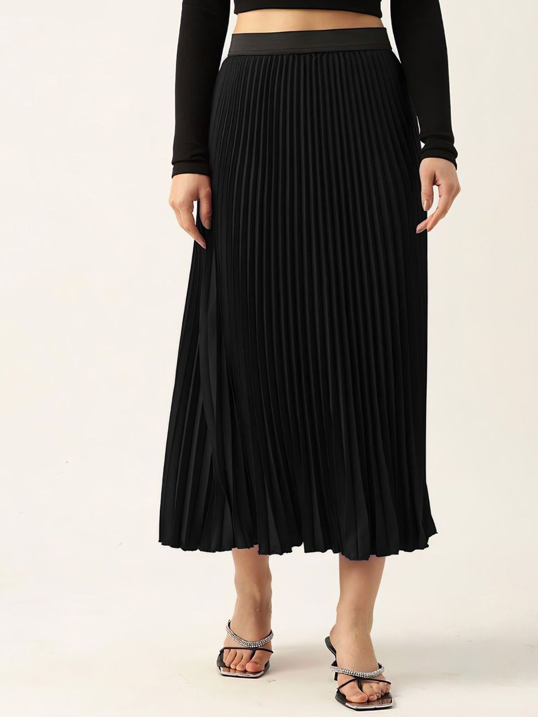 ZWERLON Women Pleated A-Line Midi Skirt-picture-34