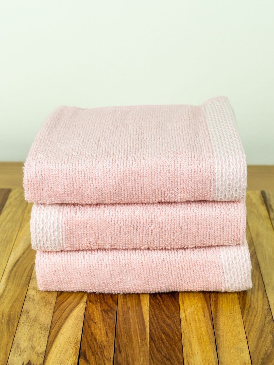 Myntra Elegant Homes 3Pcs Peach-Colored Organic Bamboo 550 GSM Face Towels-image-41