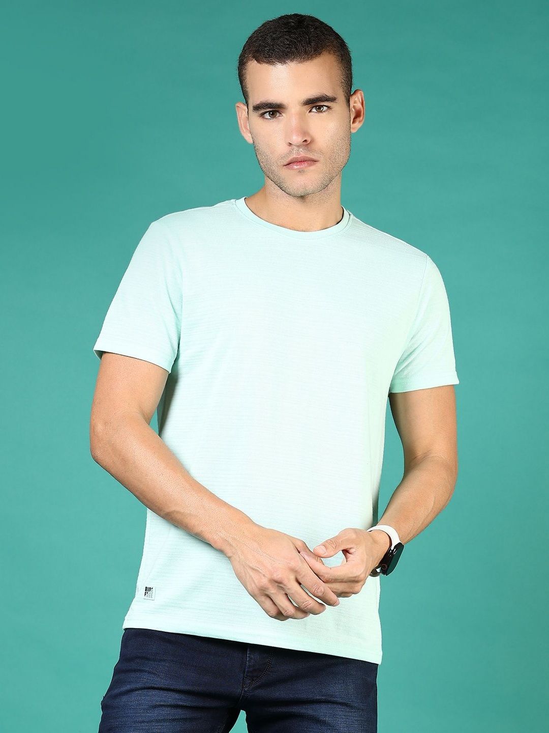 V-Mart Men Solid Round Neck Cotton T-shirt-picture-21
