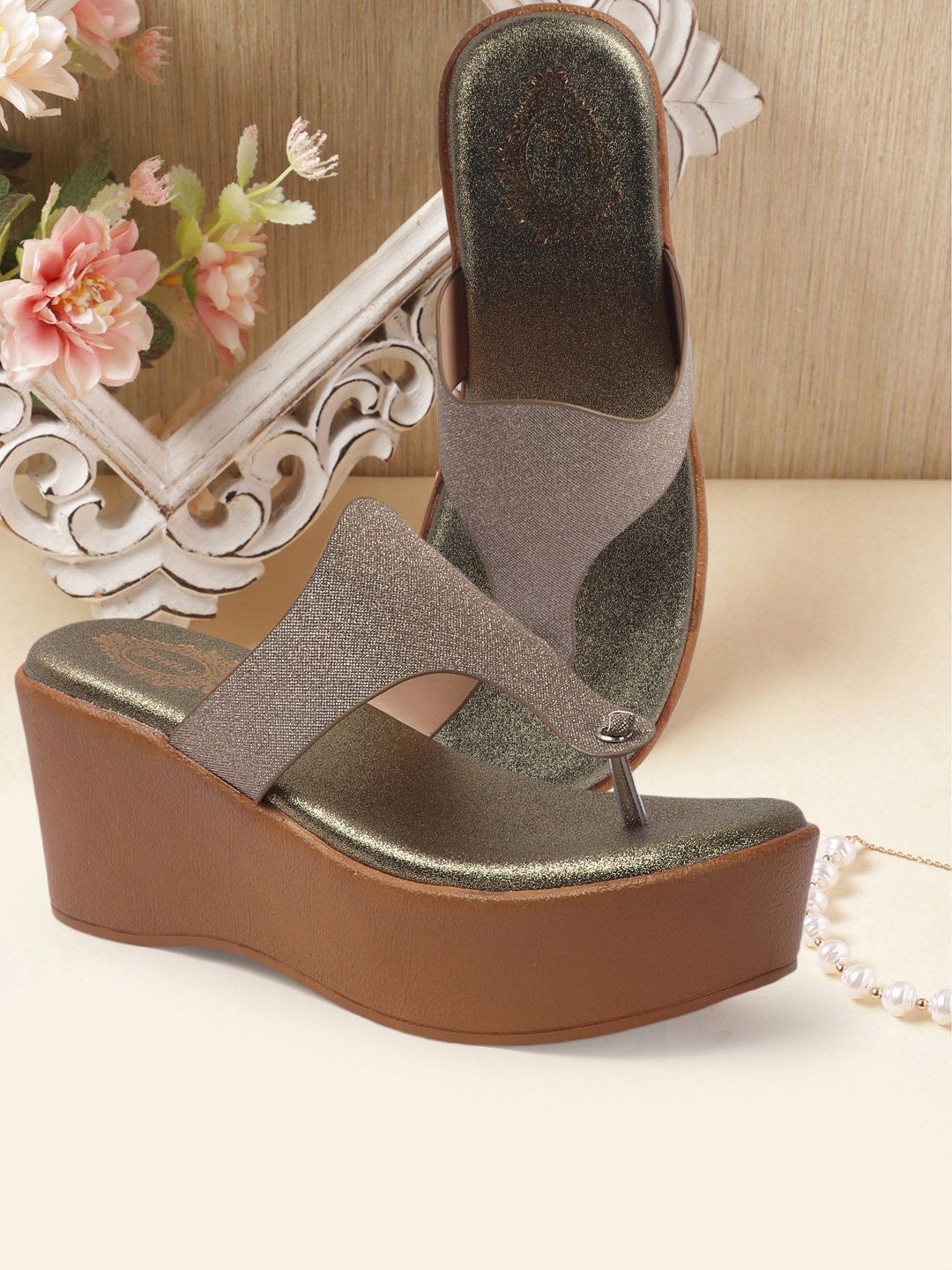 Denill Women Western - Embellished Ethnic Platform Sandals-picture-35