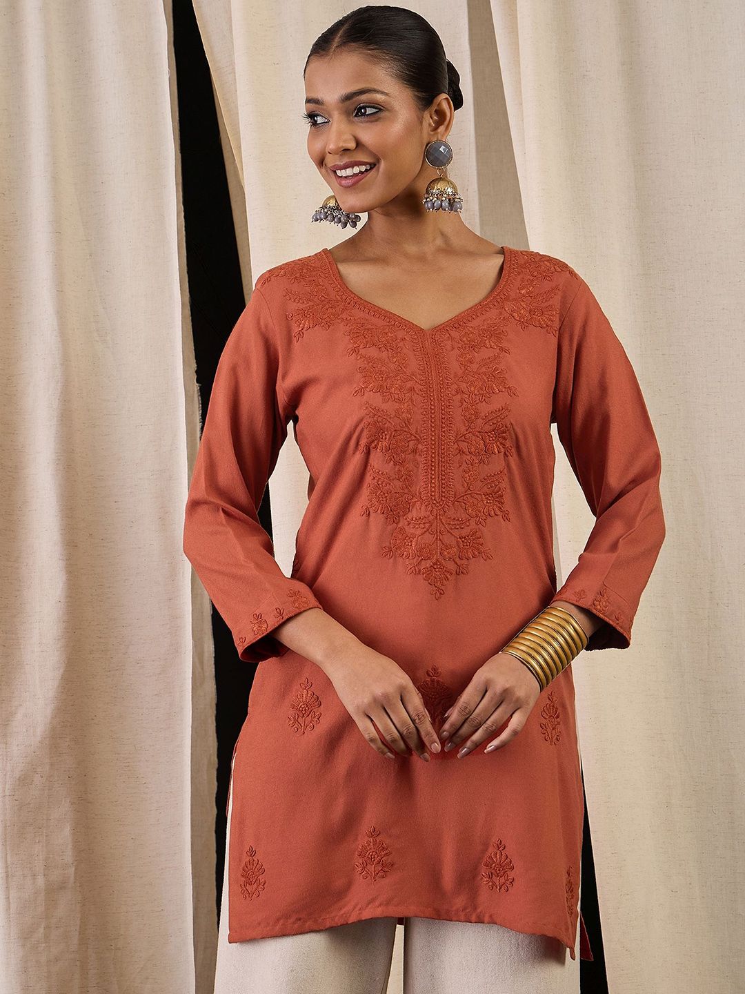 Anouk Ethnic Motifs Embroidered Thread Work Thread Work Kurti-picture-10