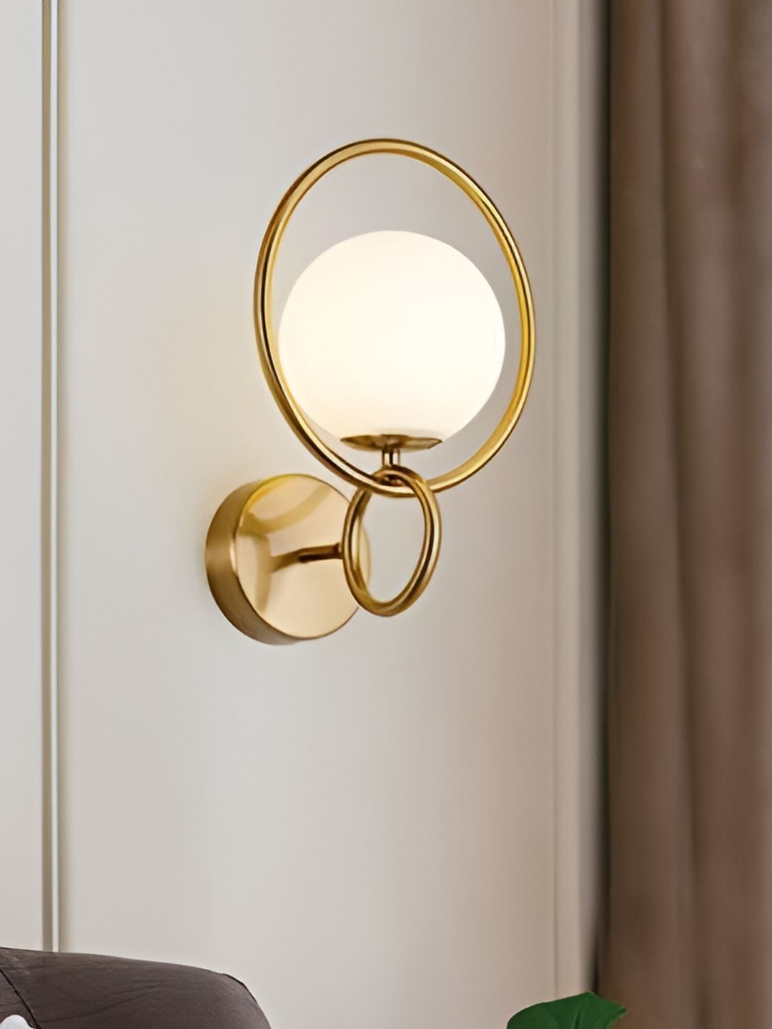 KINIS Gold-Toned & White Metal Quirky Spherical Shaped Wall Lamp-picture-30