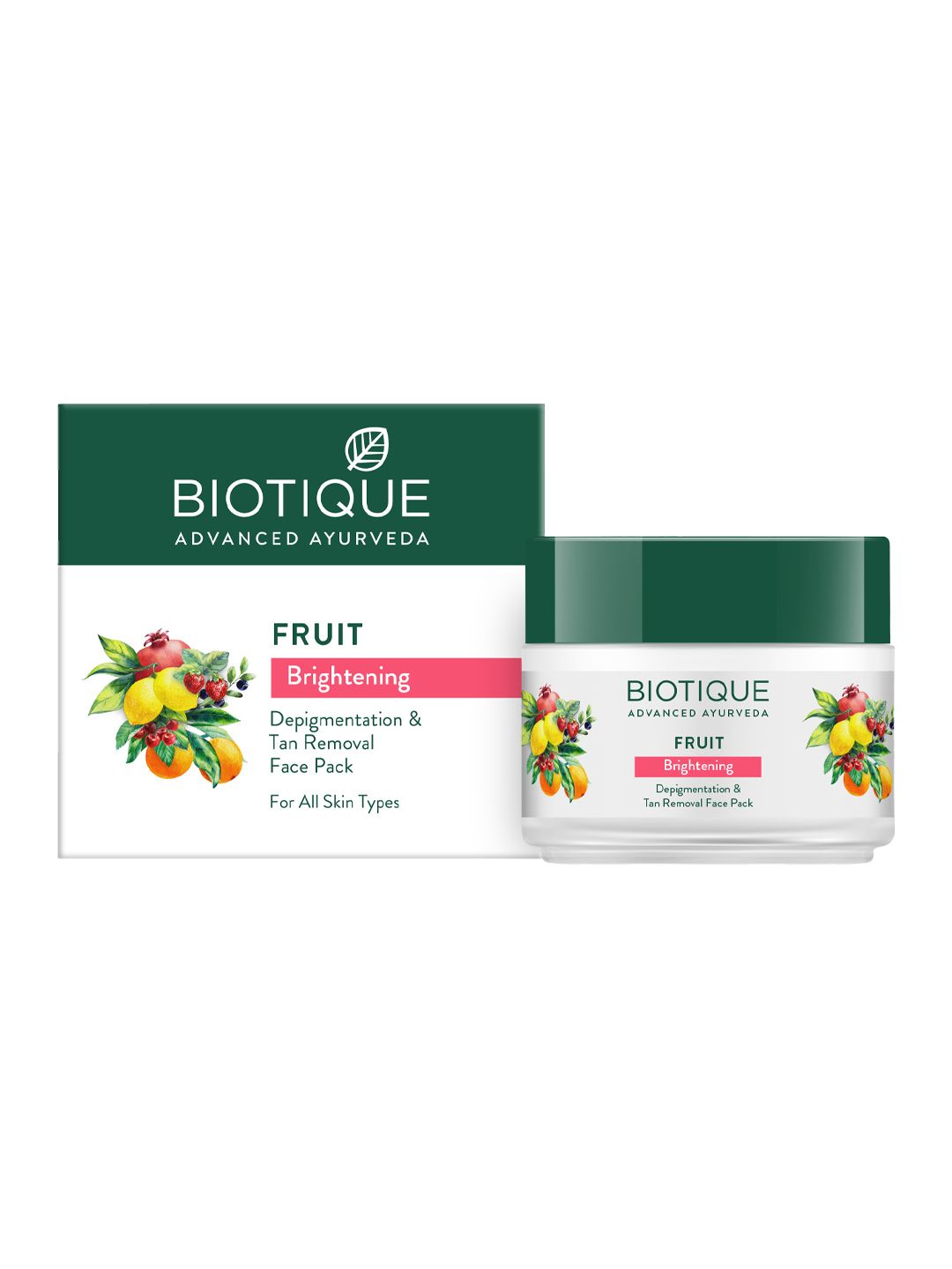 Biotique Fruit Brightening Depigmentation & Tan Removal Face Pack - 100g-image-22