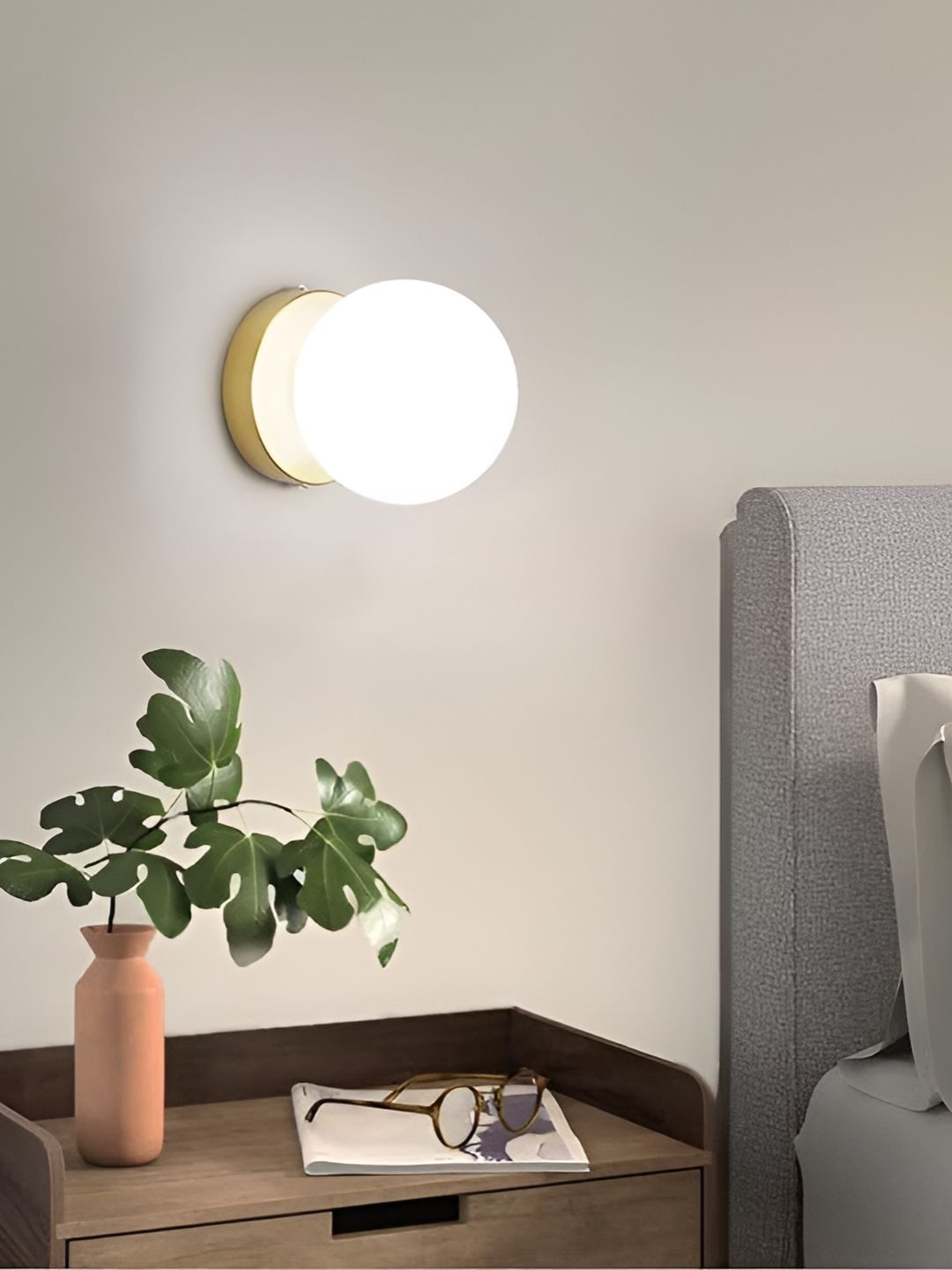KINIS Gold-Toned & White Spherical Shaped Modern And Unique Style Wall Lamp-picture-57