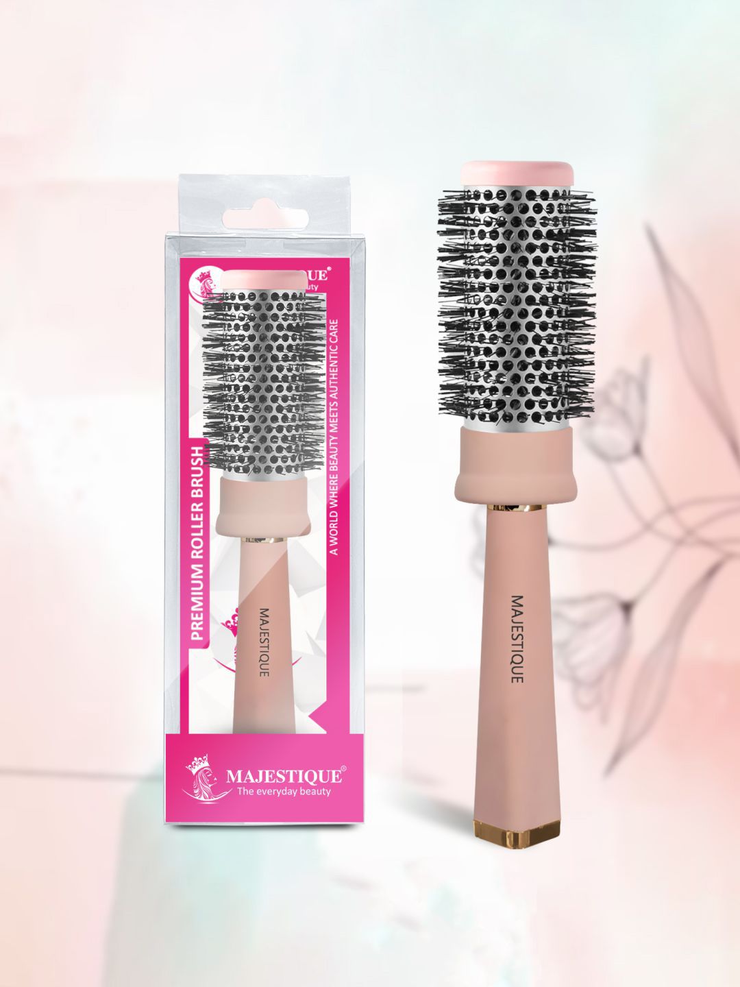 MAJESTIQUE Premium Vented Roller Hot Curl Hair Brush for Hair Styling & Volume - Pink-image-11