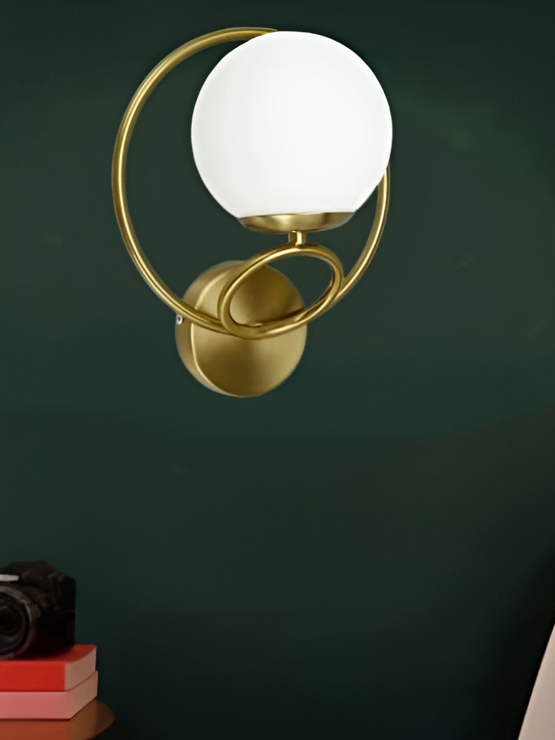KINIS Gold-Toned & White Metal Spherical Shaped Wall Lamp-picture-26