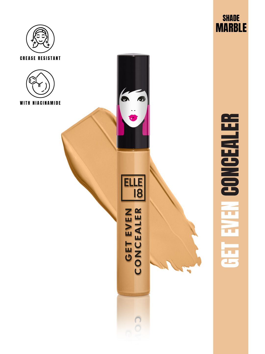 ELLE 18 Get Even Buildable Coverage Concealer - 5.4ml - Shade Marble-picture-13
