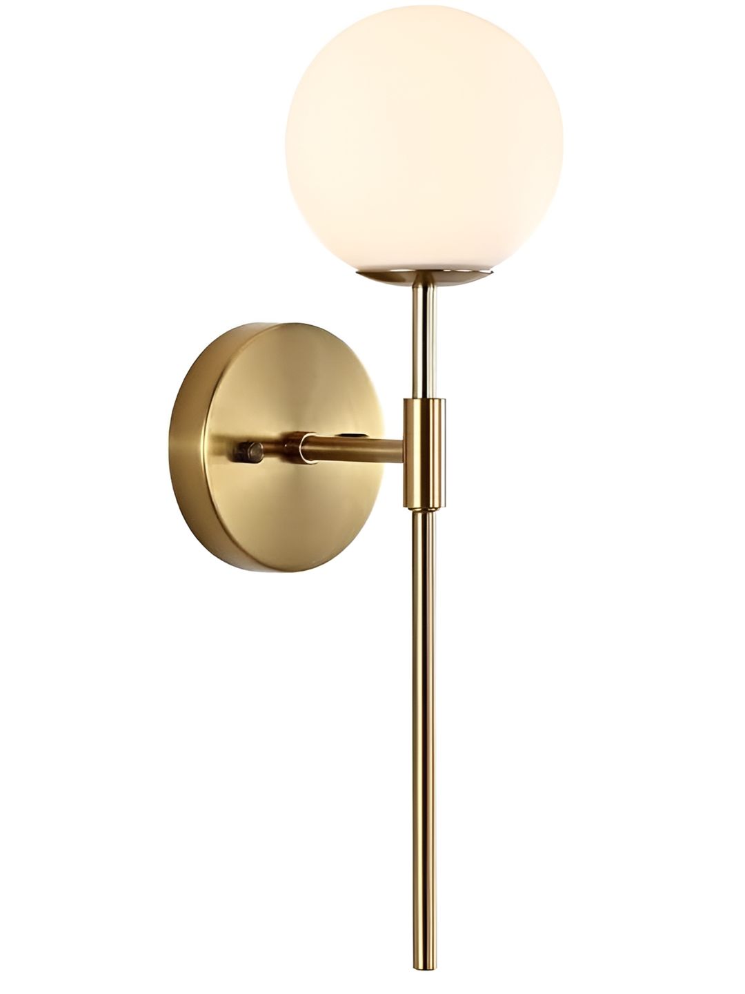 KINIS Gold-Toned & White Metal Spherical Shaped Wall Lamp With Bulb-picture-12