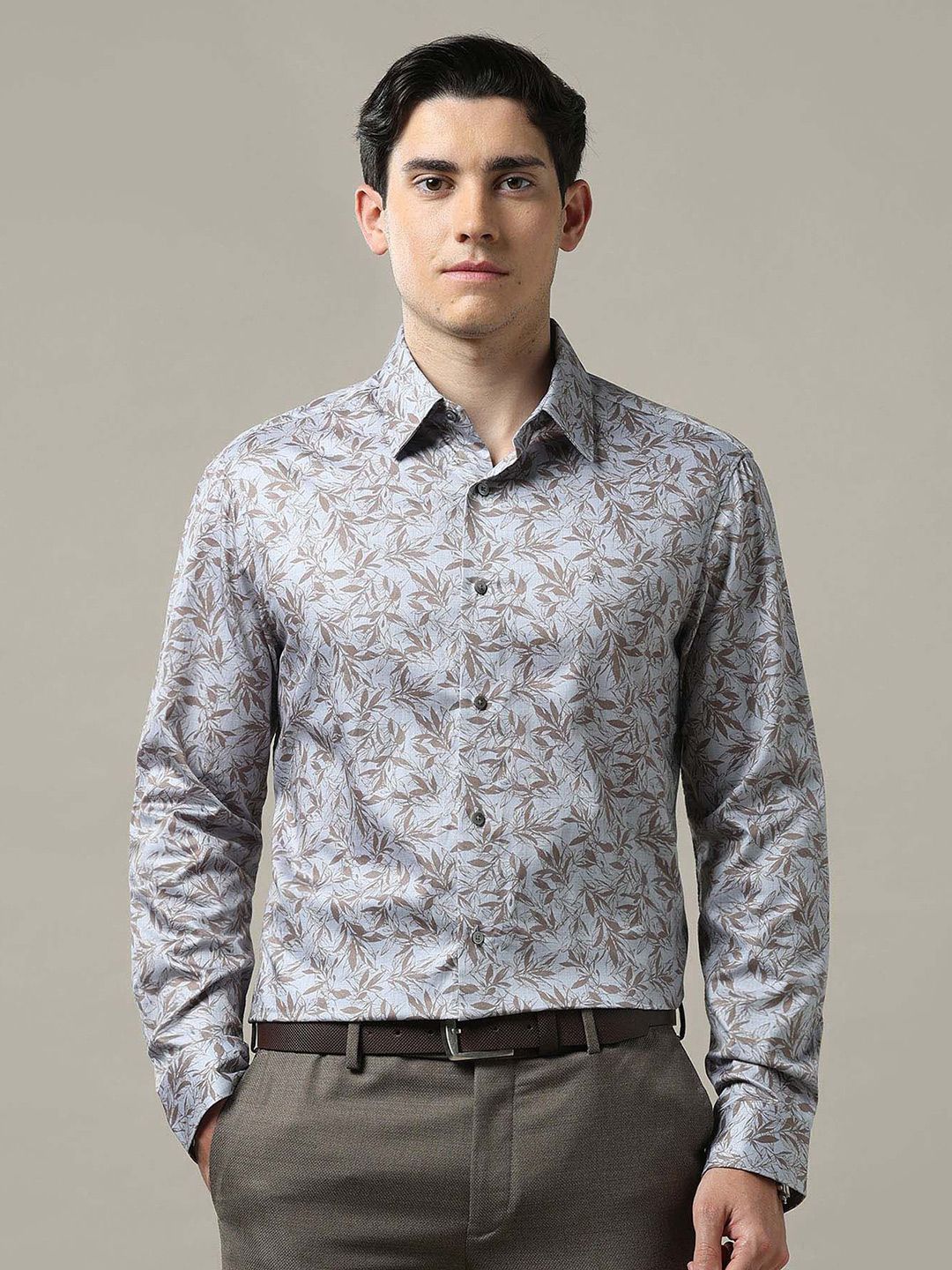 Arrow Men Classic Tailored Fit Spread Collar Abstract Printed Cotton Formal Shirt-image-36